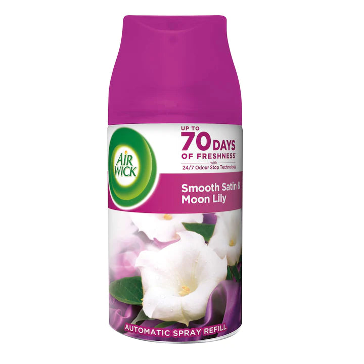 Rezerva cu spray pentru odorizant automat Freshmatic, Air Wick, Satin catifea si crin de noapte, 250 ml