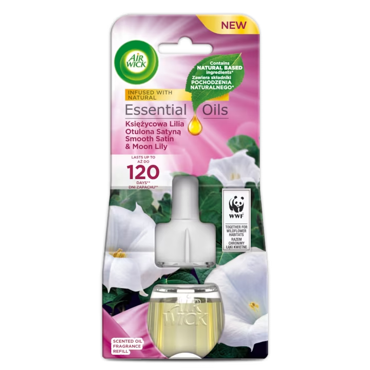 Rezerva pentru odorizant de camera electric, Air Wick, Smooth satin and Moon lily, 19ml