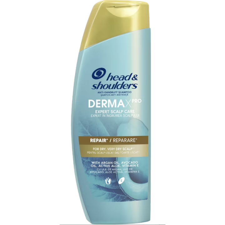 Sampon reparator Head & Shoulders Derma X Pro pentru scalp uscat spre foarte uscat, 225 ml