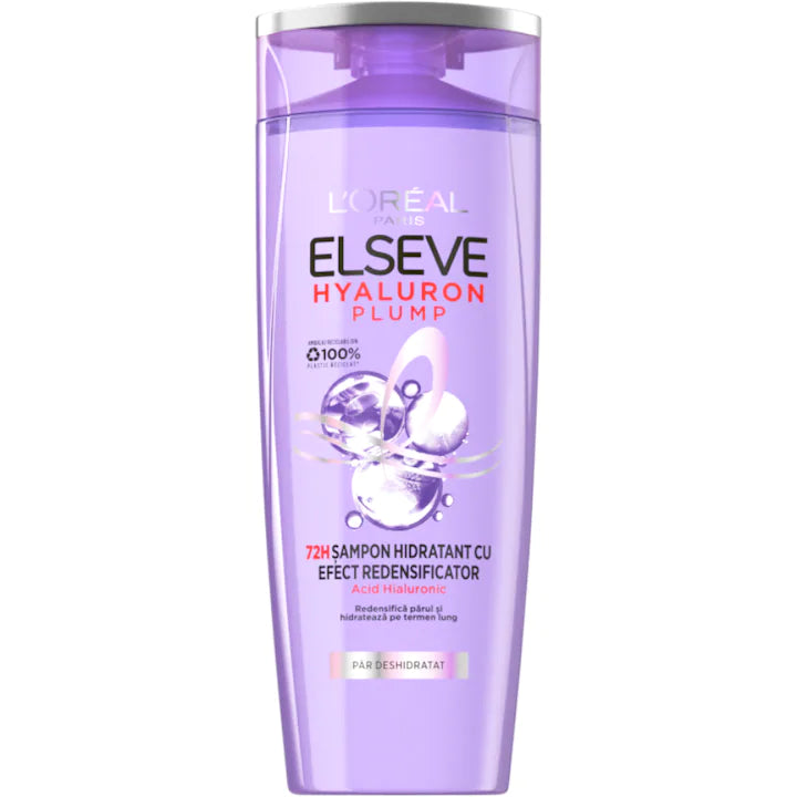 Sampon hidratant L'Oreal Paris Elseve Hyaluron Plump pentru par deshidratat, 400 ml