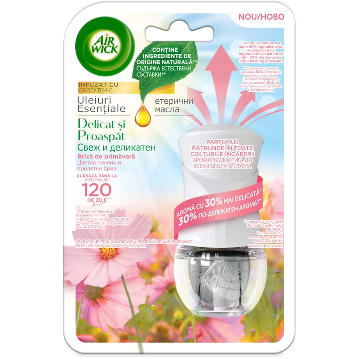 Odorizant electric de camera Air Wick Light & Fresh, Briza de Primavara, 19ml