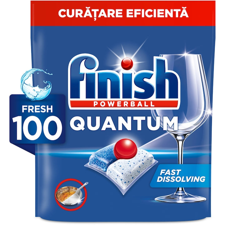 Detergent capsule pentru masina de spalat vase Finish Quantum All in 1, 100 spalari