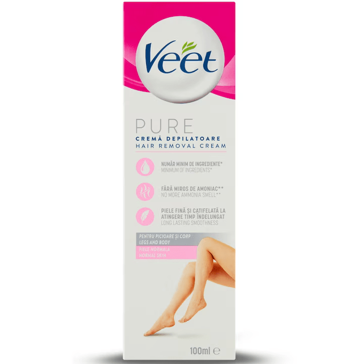 Crema depilatoare Veet Silk & Fresh pentru piele normala, 100 ml