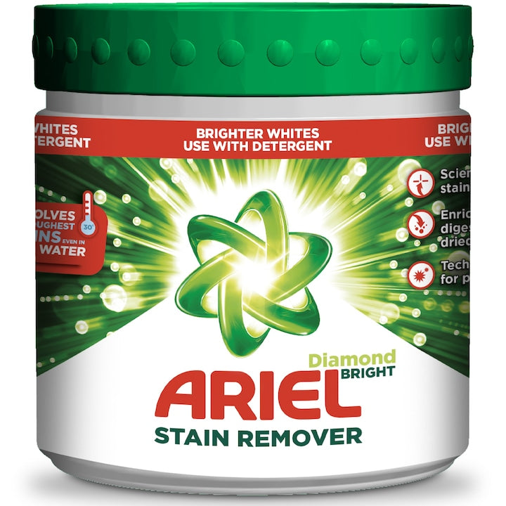 Pudra pentru indepartat pete Ariel Diamond 500g, rufe albe