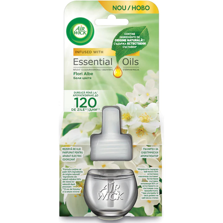 Rezerva odorizant electric Air Wick, Flori albe, 19 ml
